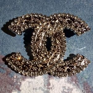 Elegant Silver Crystal Brooch